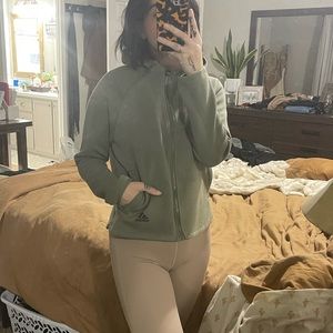 Women’s olive green adidas athletic zip up jacket